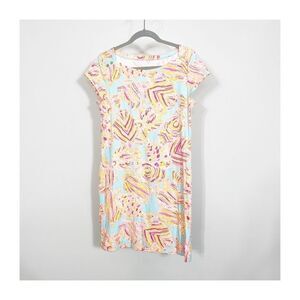 Lilly Pulitzer Pink Sheath Mini Dress Short Sleeve Crew Neck